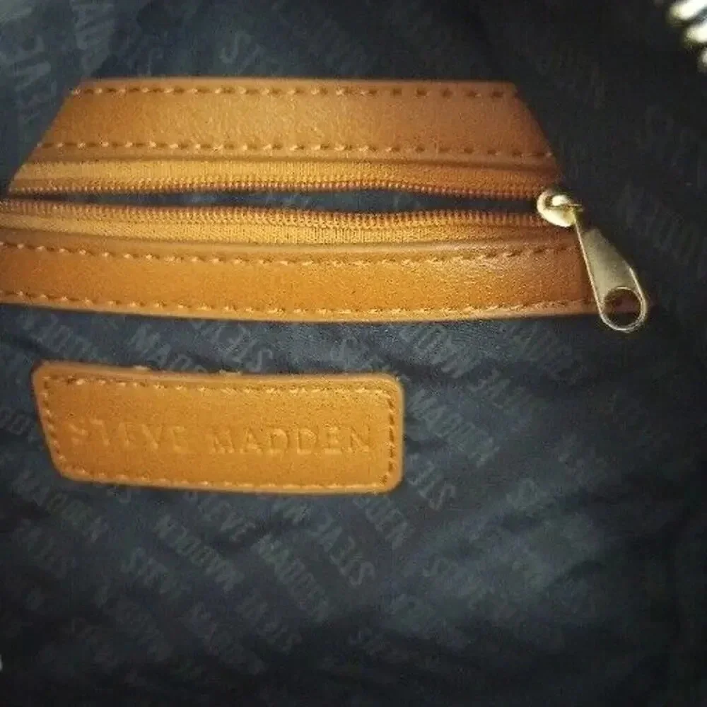Steve Madden Mini Backpack‎ Mint BBLogo Cognac Brown Bag Purse Adjustable Straps